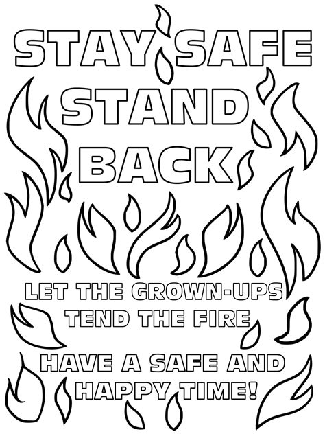 Kids Colouring: Bonfire Safety Poster - Rooftop Post Printables