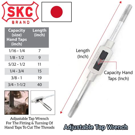 SKC Japan Adjustable Tap Wrench Handle For Screw Thread In Automotive And Machinery Tool