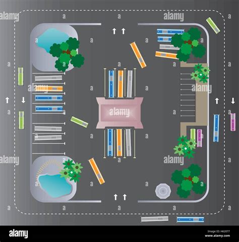 Layout of city bus station building Landscape Vector Illustration Stock Vector Image & Art - Alamy