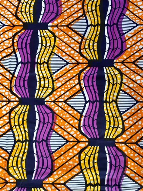 African Print Fabric/ / Ankara Purple Yellow Orange | Etsy Canada | African print fabric, Block ...
