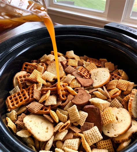 Slow Cooker Bold Chex Mix Recipe - The Chunky Chef