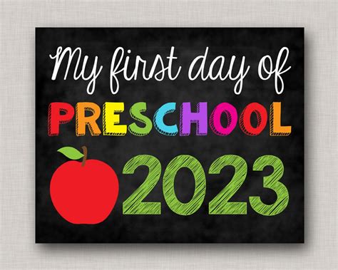 First Day of Preschool Sign,first Day of Preschool,first Day of School Sign,first Day of School ...