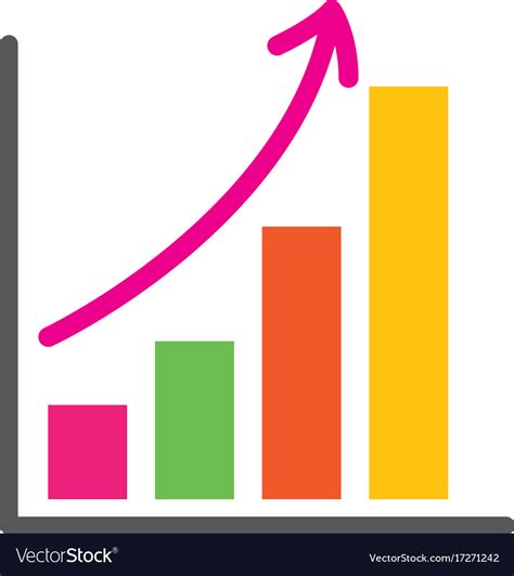 Business growth bar graph finance increase Vector Image