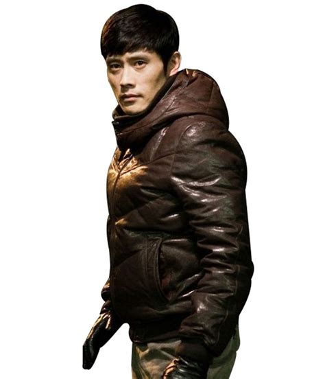 Kim Soo‑Hyeon I Saw The Devil Leather Jacket Hooded - Jackets Masters