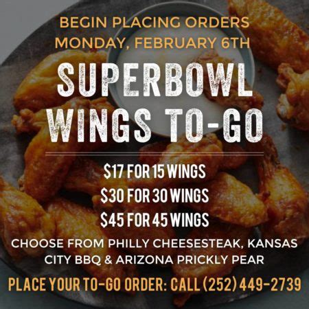 Super Bowl Sunday Wings To-Go | OBX Brewing Station