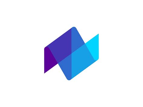 an abstract blue and purple logo on a white background