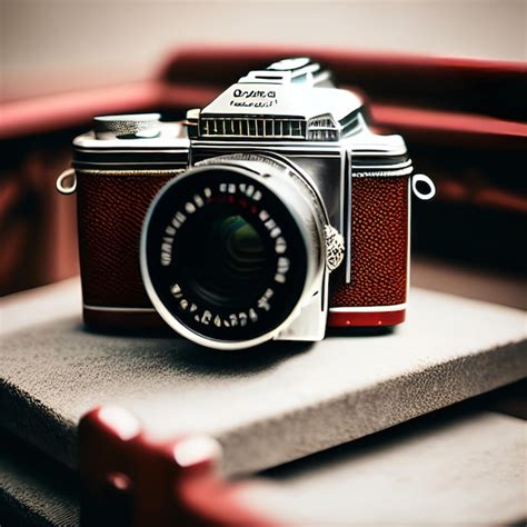 Premium AI Image | Antique camera captures shiny chrome SLR lens