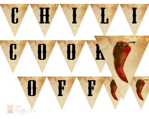 Chili Cook off Banner Printable PDF Party Decor Instant | Etsy