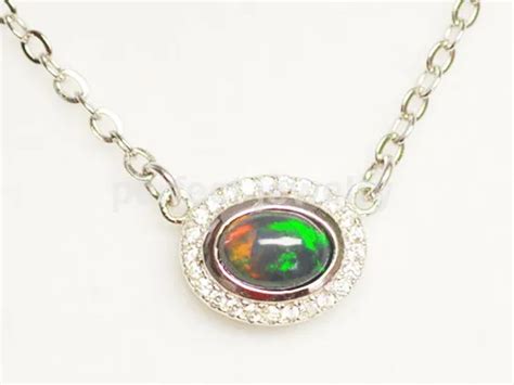 Real opal necklace with pendant Free shipping 925 sterling silver Natural original opal 0.5ct ...