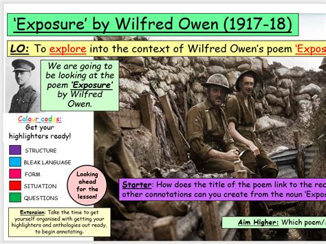 Exposure by Wilfred Owen | Teaching Resources