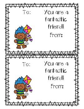 Friendship Cards {Free} by Kindergarten Monsters | TpT