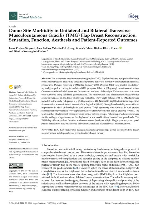 (PDF) Donor Site Morbidity in Unilateral and Bilateral Transverse ...