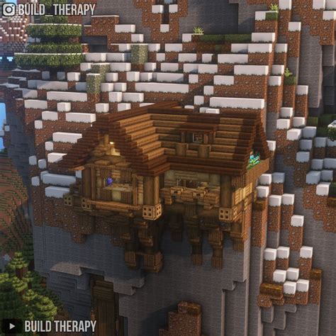 A Wooden Cliffside House I made for a Tutorial! : Minecraftbuilds | Minecraft architecture ...