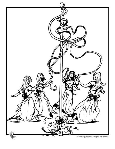 Beltane Maypole colouring page. | Coloring pages, Color, Beltane