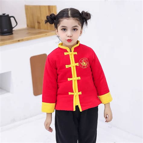 1 7 years Gs Chinese traditional New Year clothing kids clothes sets Thick Printed dragon Spring ...