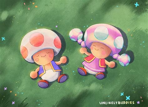 Just #toad and #toadette chilling on some soft grass. It's Saturday ...