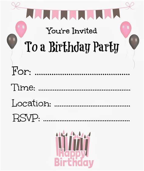 Birthday party invitations printable, Printable birthday invitations ...