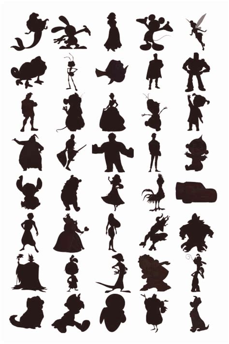Can You Identify The Disney Characters By Just Their Silhouettes | Disney characters silhouettes ...