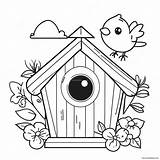 Colorful Bird House With Flowers Coloring Page 20943 16566 sketch template