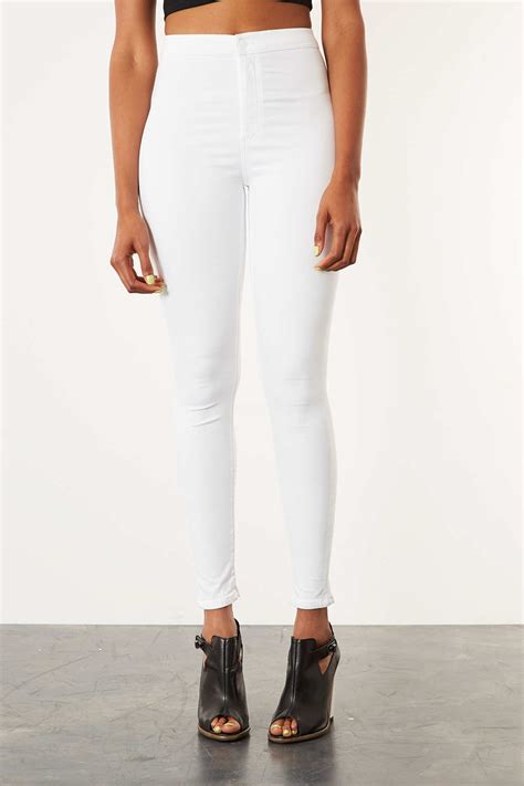 Lyst - Topshop Petite Moto White Joni Jeans in White