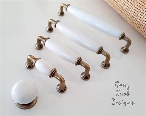 White Drawer Pulls 64 96 128 160 2.5 3.75 5 6.3 Matching White ...