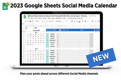 2023 Social Media Content Calendar Template Google Sheets - Etsy