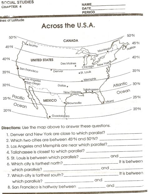 Social Studies Map Worksheets