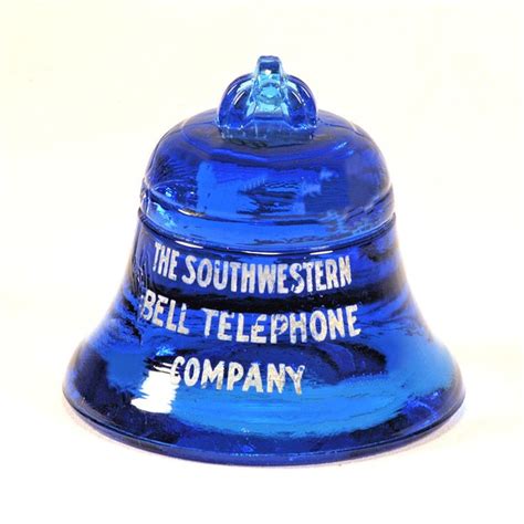 Southwestern Bell Telephone Co. Blue Glass Paperweight - SOLD | Glass ...