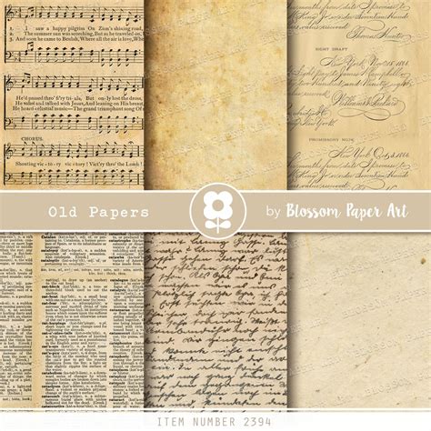 OLD PAPER PRINTABLE Digital Paper Collage Sheet Textures - Etsy