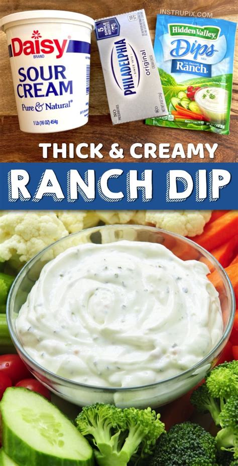 The Best Thick & Creamy Ranch Dip | Recipe | Homemade ranch dip, Dip ...