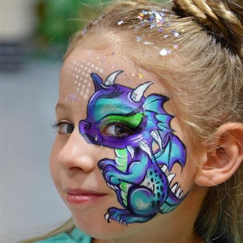 Charming Baby Dragon by Natalia K | Dragon face painting, Halloween makeup pretty, Monster face ...