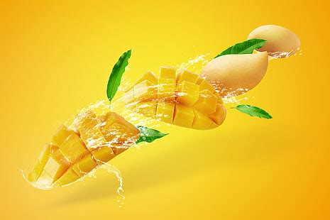 Mango Juice Splash Wallpaper