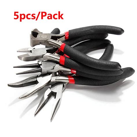 5pcs/set 4.5inch Mini Electronic Pliers Diagonal Side Cutting Pliers Cable Wire Cutter Repair ...