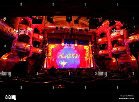 The stage of the Alhambra Theatre in Bradford during the showing of ...