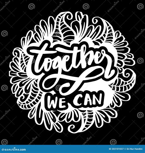 Together we Can. Motivational Poster Quote Stock Vector - Illustration ...