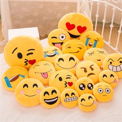 Cute 15CM Emoji Pillows Emotion Soft Decorative Cushions Stuffed Plush Toy Doll For Girl ...