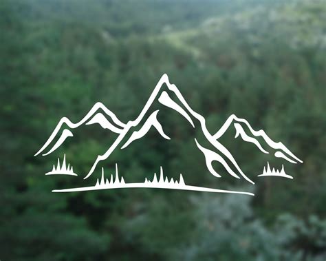 Mountain Vinyl Decal, Mountain sticker, Car Window Decal, Laptop Sticker, Water Bottle Decal ...