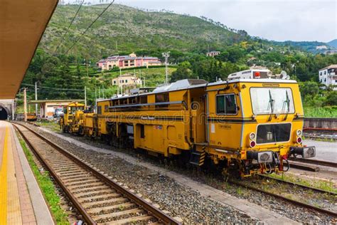 Antique Train at the Rail Station in Monterosso Al Mare, Cinque Terre, Italy Stock Photo - Image ...