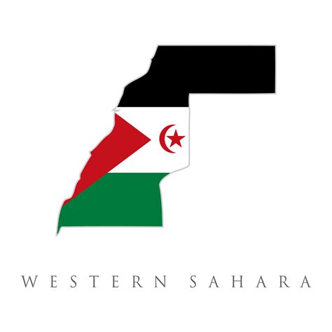 Western Sahara Flag Map. Map of Western Sahara with national flag ...