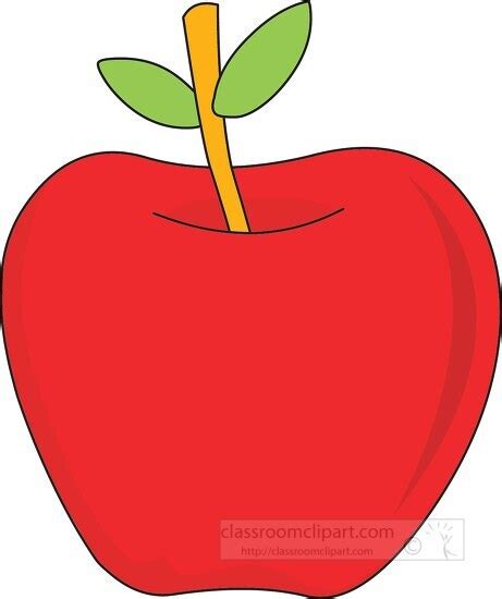 School Clipart-red apple for teacher