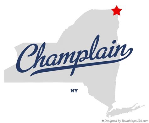 Map of Champlain, NY, New York