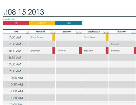 Weekly college schedule - Templates | College schedule, Schedule template, Schedule templates