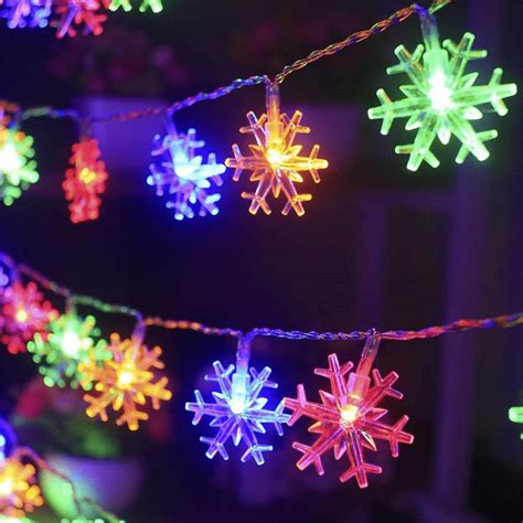 Snowflake Lights 6m 40led String Led Christmas Snow Battery Operated Fairy Decoration Warm White 未使用