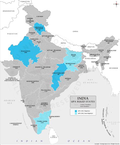 Congress Ruled States in India Map HD