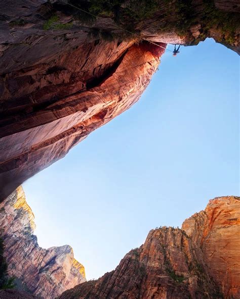 Woman Rappelling in Zion National Park | Canon photography, Trees to plant, National parks