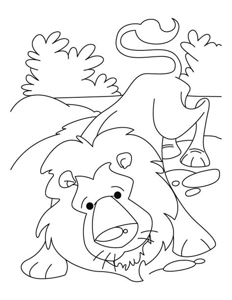 The Lion And The Mouse Coloring Page at GetColorings.com | Free ...