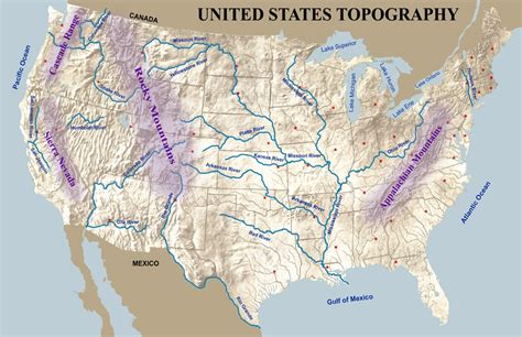 U.S. Topography Map Poster