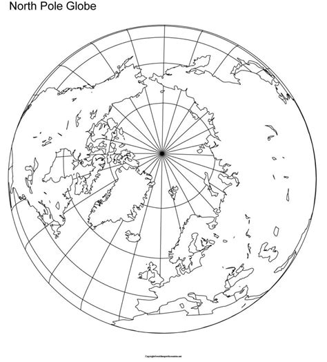 4 Free Printable World Map of the World North Pole in PDF | World Map With Countries