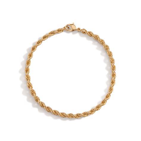 Gold Rope Chain Bracelet in Yellow, Rose or White Gold