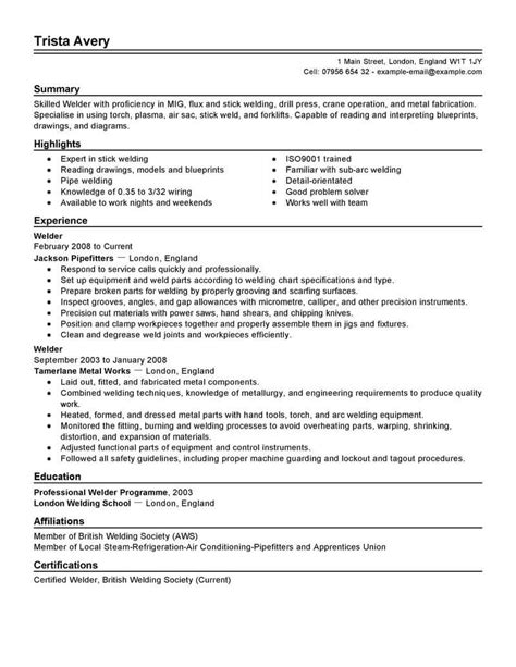 Best Welder Resume Example From Professional Resume Writing Service